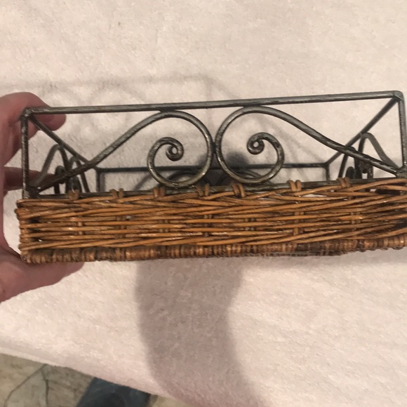 Metal and Wicker Napkin Holder - Picture 7 of 8